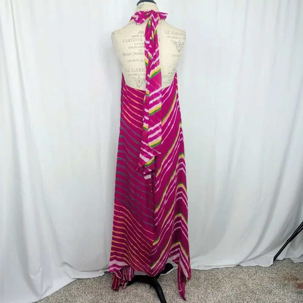 Ralph Lauren Shibori Pink Dress 10 Medium Pink Handkerchief NWT - Picture 7 of 12